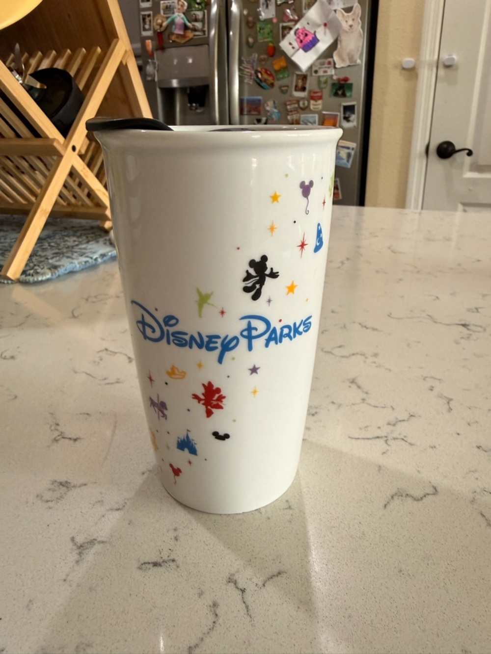 Retired Disney Parks Starbucks 2015 Ceramic Tumbler Traveler Coffee Cup 12 Oz